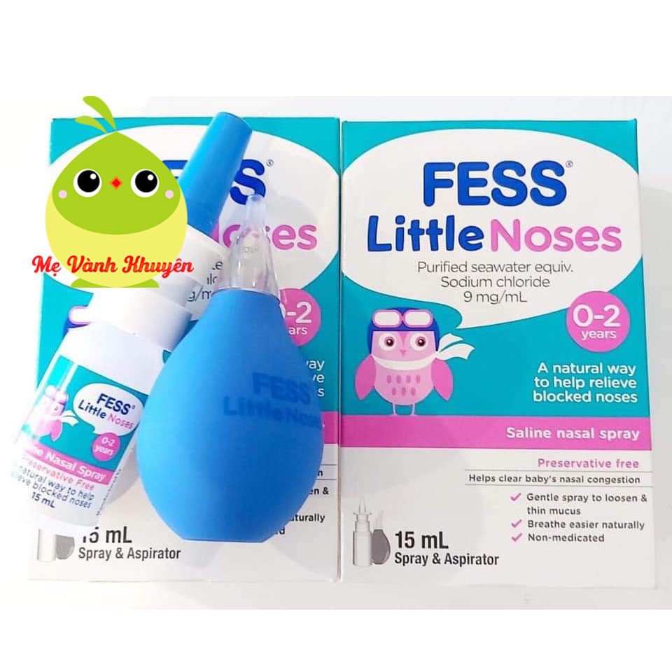 Xịt mũi kèm bóng hút Fess Little Noses, Úc (15ml)