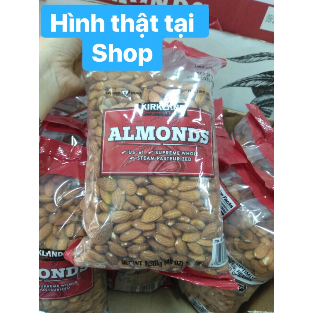 Hạt hạnh nhân Kirkland Almonds không muối 1.36kg