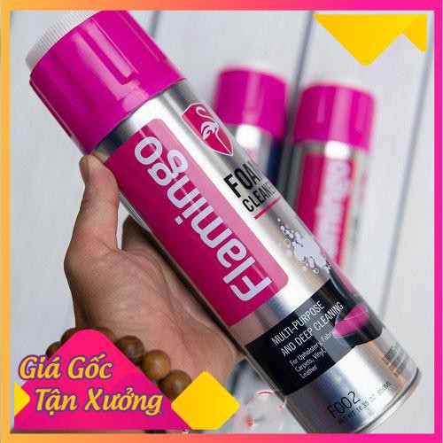 Chai xịt bọt vệ sinh ghế da, taplo Flamingo