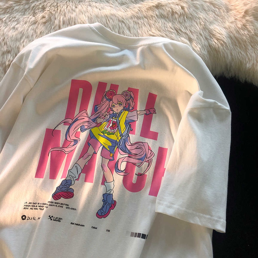 Jiashucheng Áo Thun Tay Ngắn In Hình Hoạt Hình Dành Cho Nữ