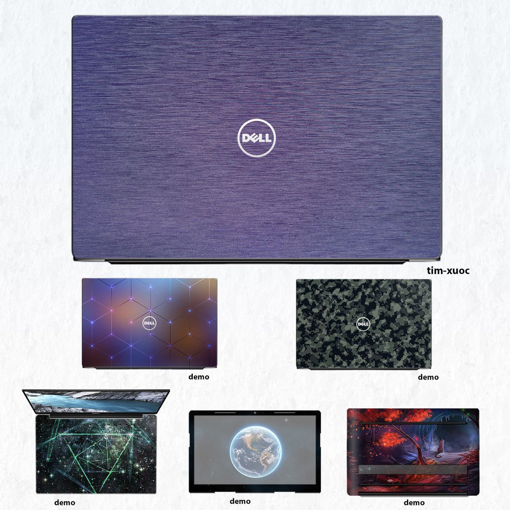 Skin dán Laptop Dell màu Chrome tím xước (inbox mã máy cho Shop)