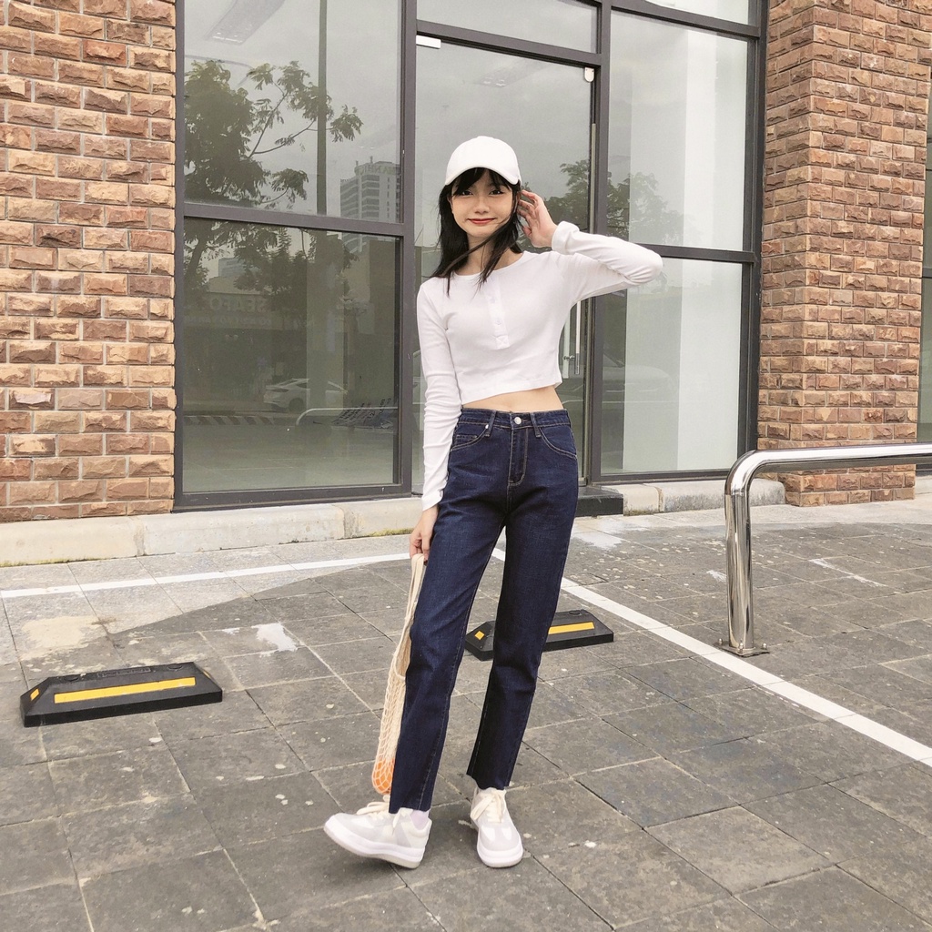 Quần Ống Loe Kiểu Cắt Lai Màu Xanh Than LCL-106