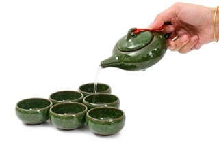 Bộ ấm chén trà cá 3D