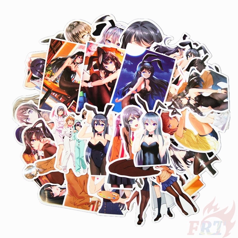 Bộ 50 miếng hình dán họa tiết Sakurajima mai chủ đề số 02 kiểu dáng thời trang DIY