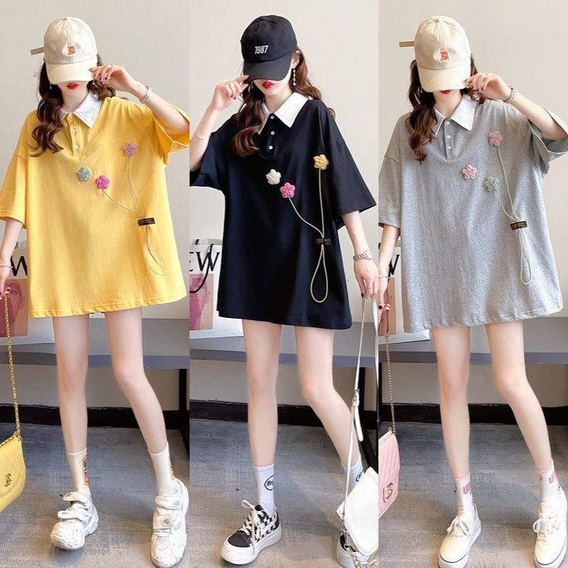 Áo polo Ngắn Tay Thêu Hoa Thời Trang Mùa Hè Dành Cho Nữ