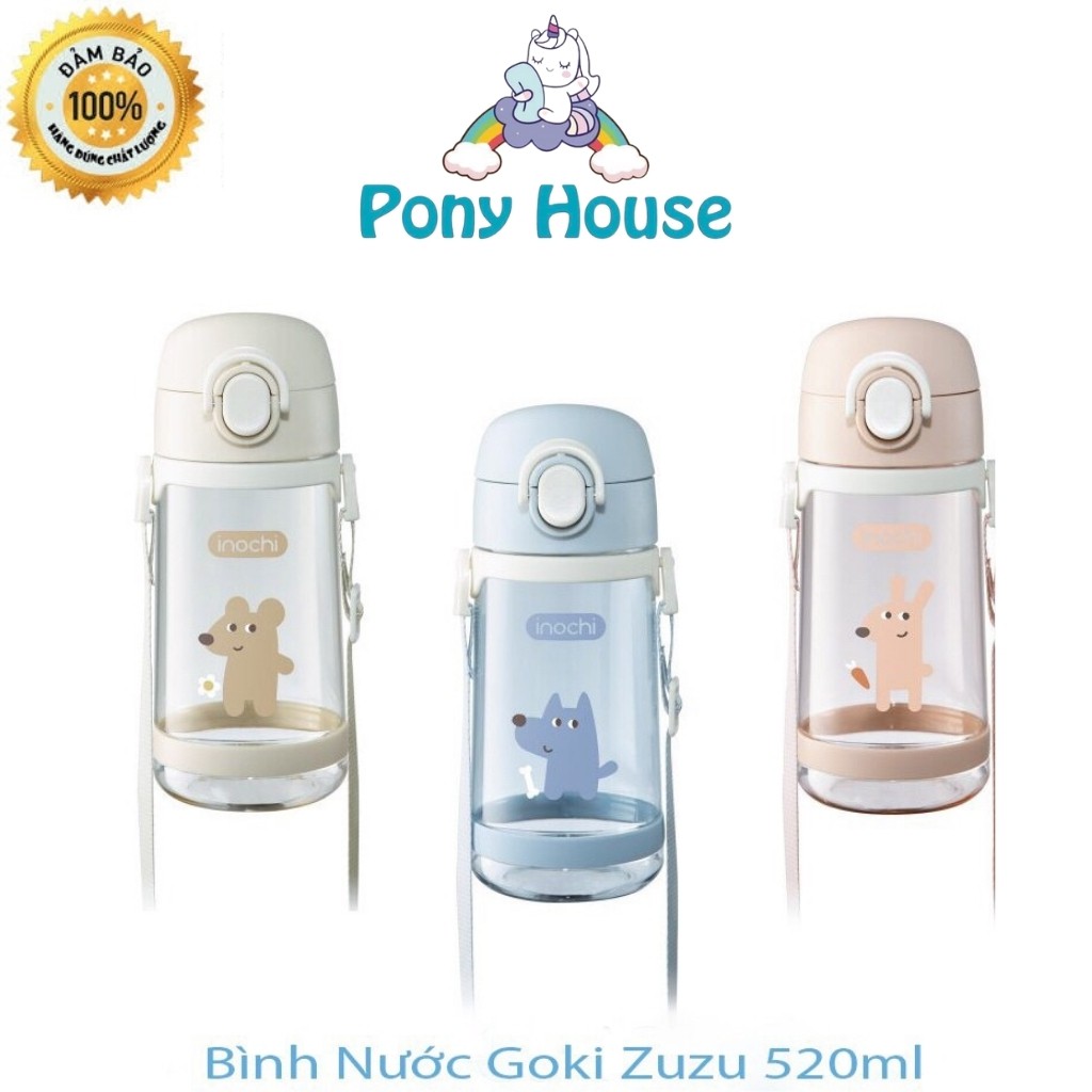 Bình Đựng Nước Cho Bé, Bình Hút Nước Goki Rudy 520ml, Bình Nước Cao Cấp Chính Hãng Inochi Đạt Tiêu Chuẩn Xuất Nhật