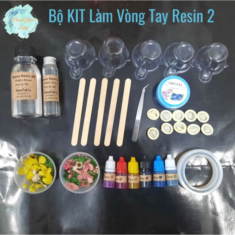 [Resin] Bộ kit làm vòng tay nghệ thuật thủ công Resin