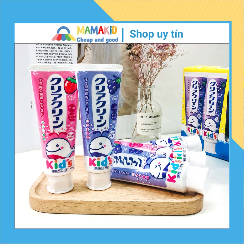 Kem đánh răng Kao Kid's cá heo 70g cho bé Nhật Bản -Shomamakids