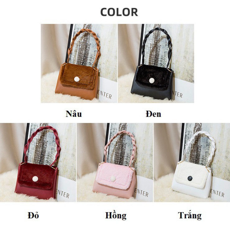 Túi kẹp nách, túi đeo chéo phối lông cừu xinh xắn dễ thương TX29 - Túi xách Chip Xinh | BigBuy360 - bigbuy360.vn