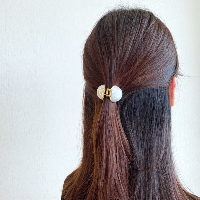 Kẹp Tóc Tròn Đính Ngọc Trai Giả Phong Cách Hàn Quốc
