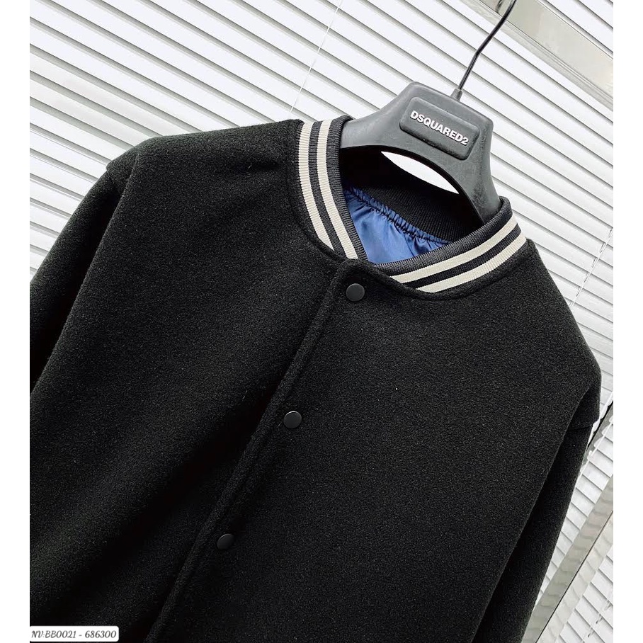 Áo Khoác Bomber Nam Phối Họa Tiết Chữ Thêu Sau Lưng - Áo Khoác Bomber Chất Dạ Cao Cấp Dành Cho Nam DT STORE MENWEAR