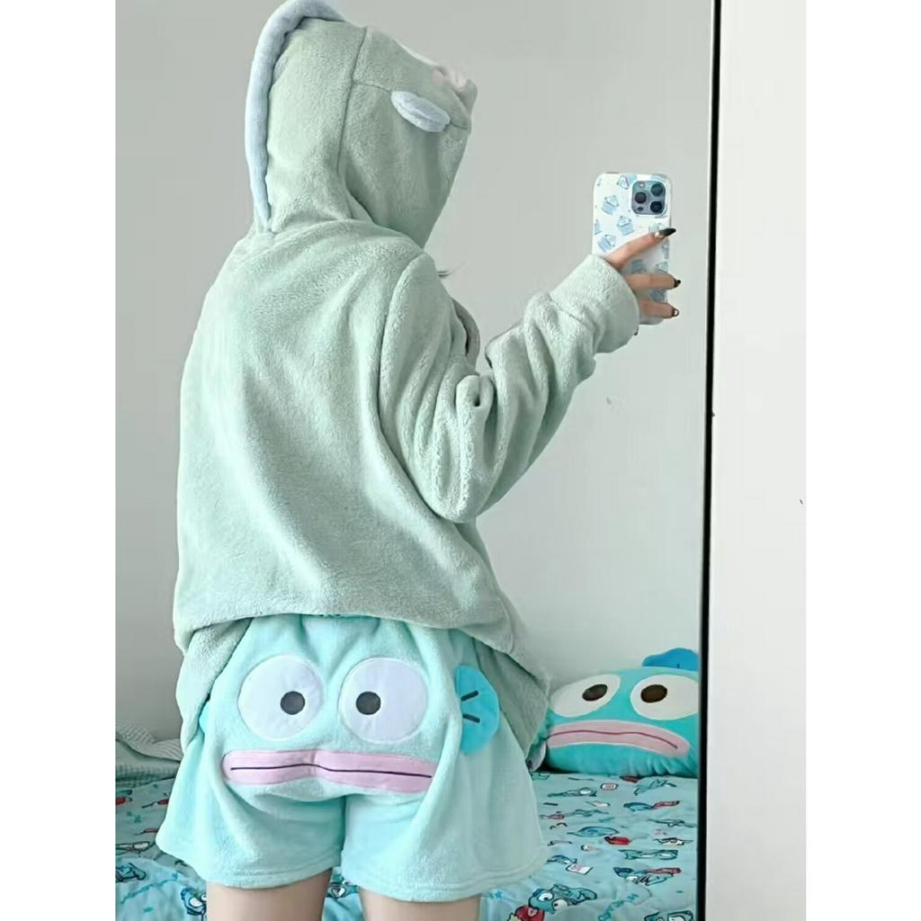 Quần Ngủ Ngắn Thêu Hình Cá Dễ Thương Phong Cách Hàn Quốc Cho Nữ