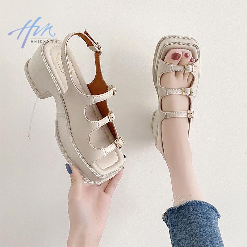 Giày Sandal Đế Dày Cài Khóa Phong Cách La Mã Thời Trang Mùa Hè 2022 Cho Nữ