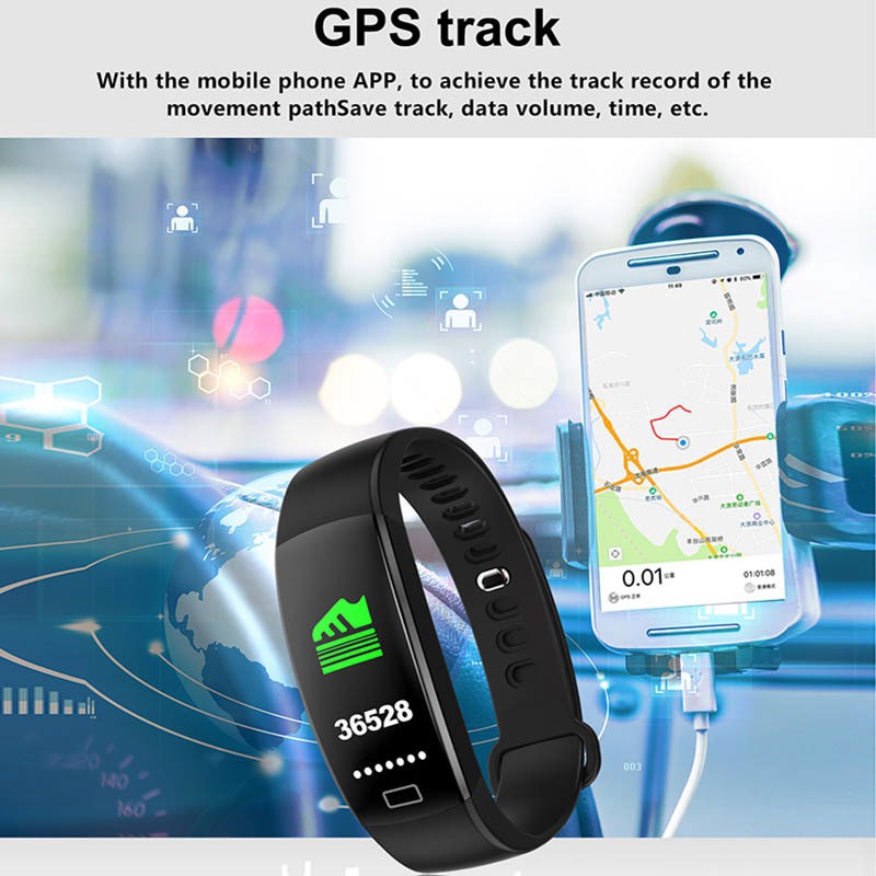 Smart Wear Vòng đeo tay thể dục thông minh Hoạt động thể thao Theo dõi huyết áp GPS Dây đeo cổ tay Đồng hồ đeo tay IP68 Băng chống nước Berjalan BSW55