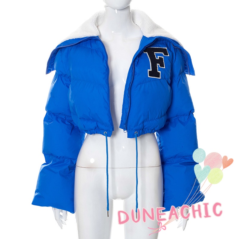 DUNEA Áo khoác phao dây rút tay dài thời trang dành cho nữ