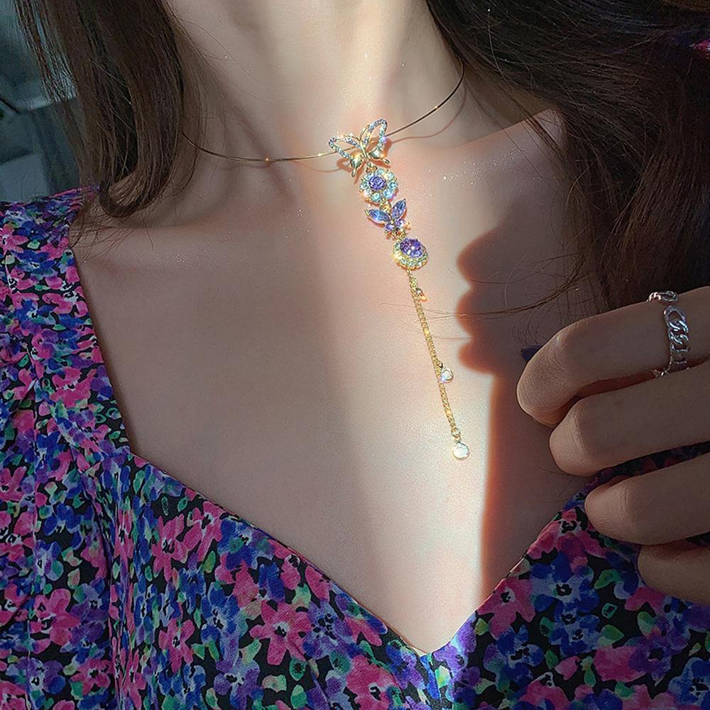 Vòng Cổ Choker Mặt Hoa Tua Rua Thời Trang