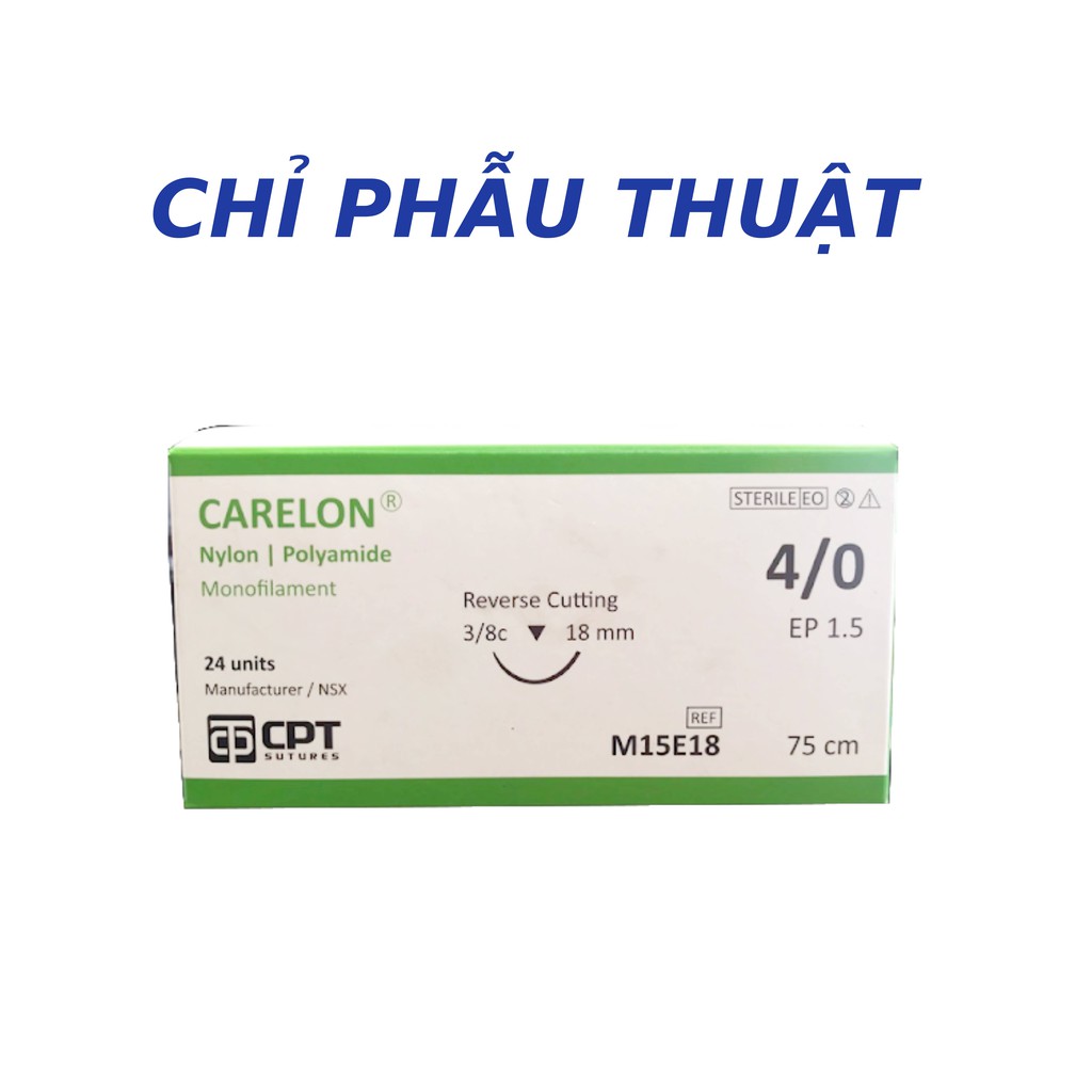 Chỉ phẫu thuật CPT Carelon nylon polyamide dùng khâu da, nhấn mí, thẩm mỹ đủ size