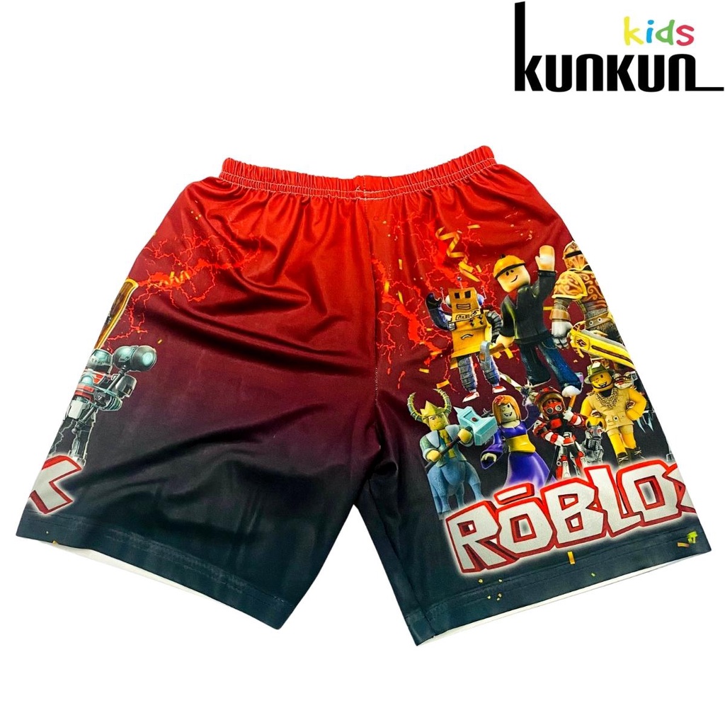 Quần áo trẻ em KUNKUN TP803 in 3d hình roblox đỏ chất thun lạnh - Bộ cộc tay bé trai size đại từ 10-60kg