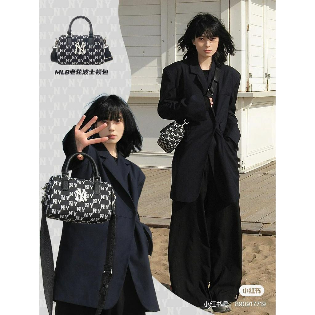 [Hàng loại 1] Túi MLB Classic Monogram Jacquard Boston Bag S Boston Red Sox L.Beige