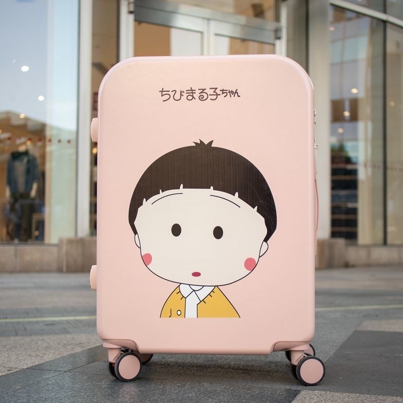 Vali du lịch hình cô gái Maruko dễ thương ,Valy kéo size 20 ,size 24 kèm cốp có bánh xe chất liệu cao cấp Rẻ - Bền - Đẹp