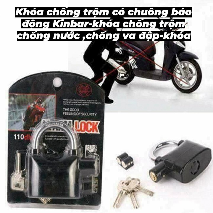 Khóa Chống Trộm Xe Máy / Khóa Cửa Alarm Lock Thông Minh Có Còi Báo Động Tặng Kèm Pin