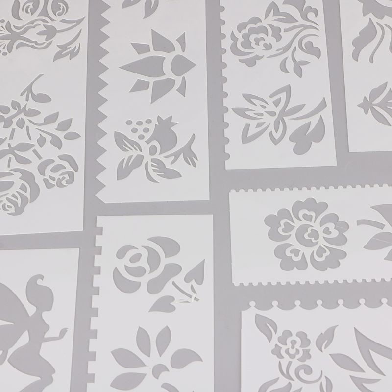 Set 8 Thước Nhựa Hỗ Trợ Vẽ Tranh DIY Cho Bé
