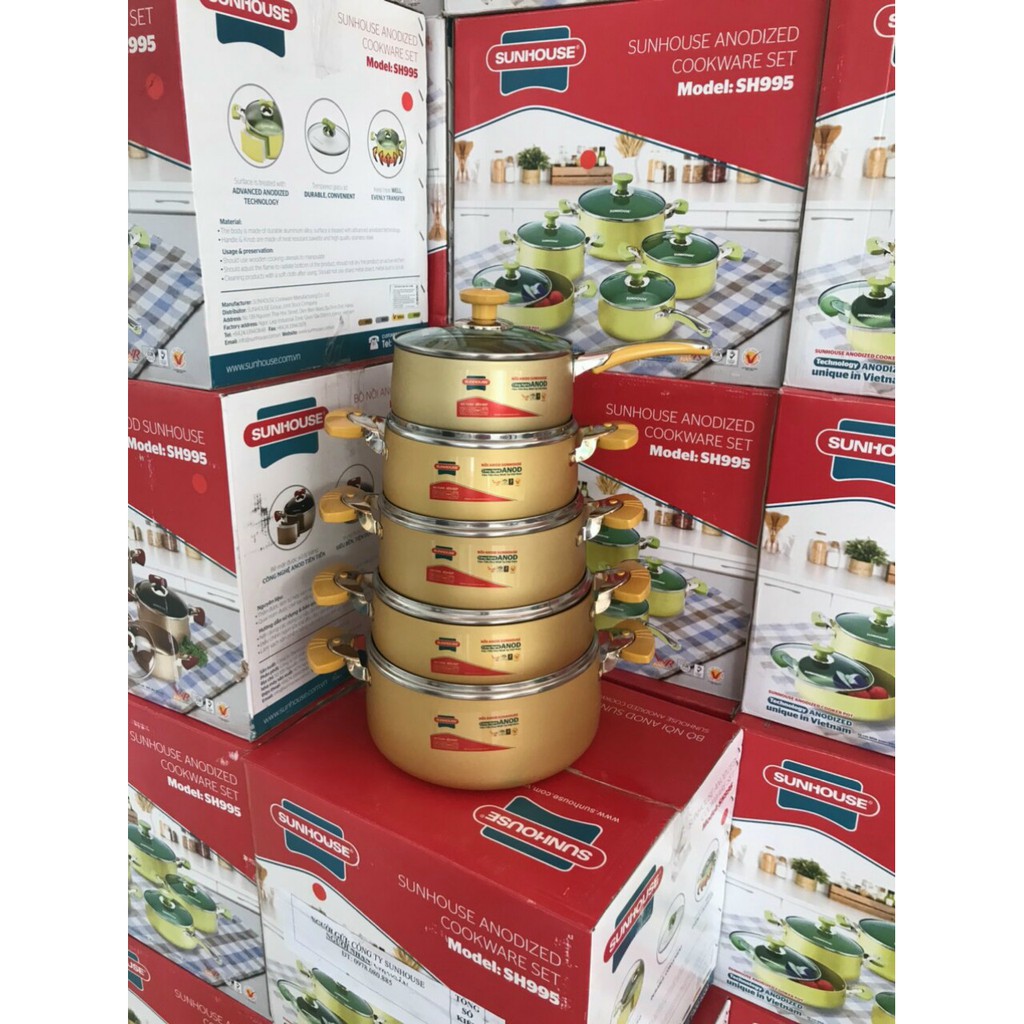 Bộ nồi anod SUNHOUSE SHD9954 - Hàng chính hãng