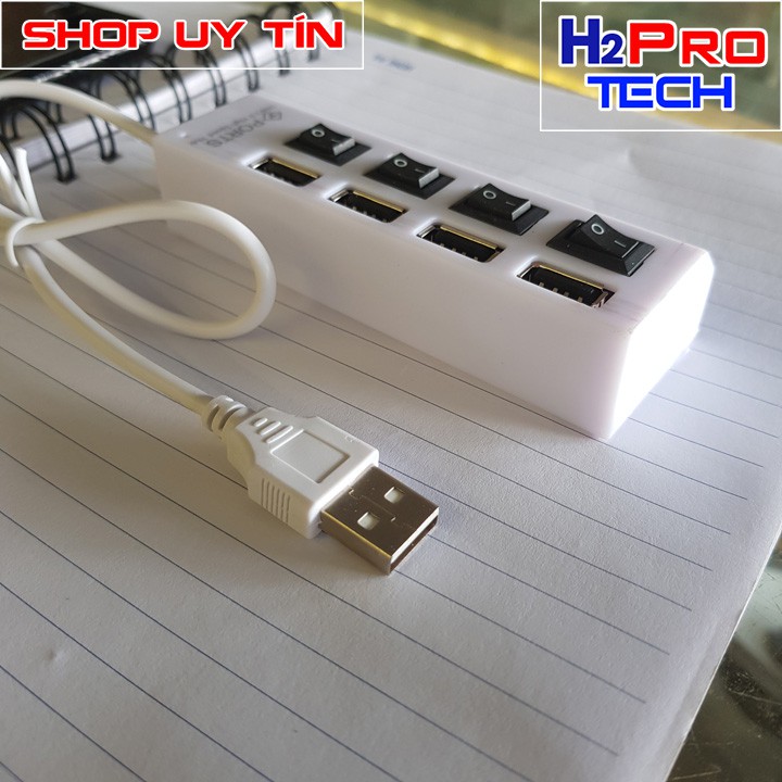 Bộ chia 1 cổng USB 2.0 thành 4 Cổng USB 2.0 có công tắc (Trắng)