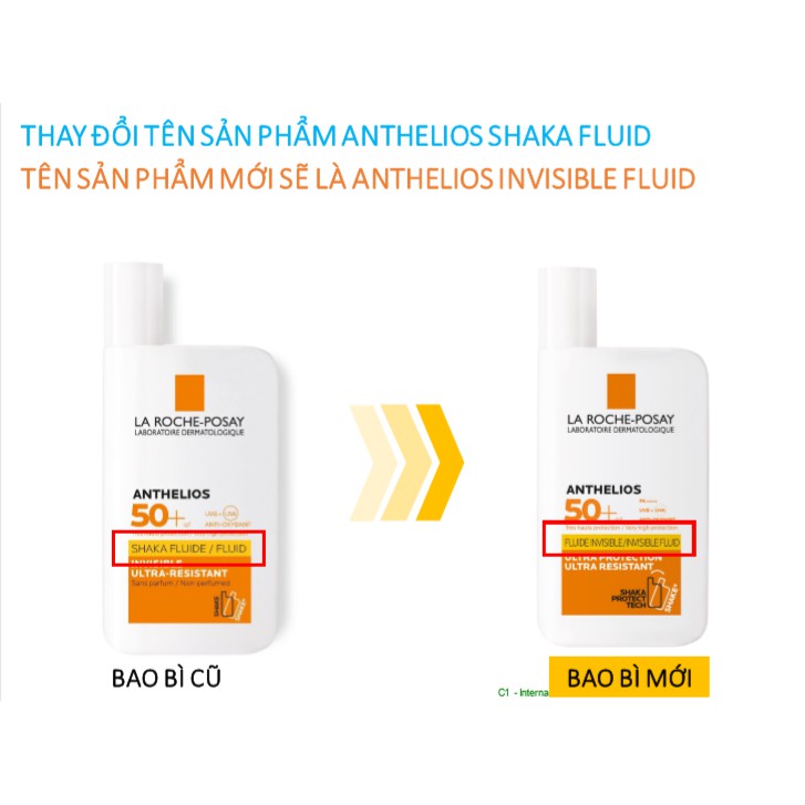 Kem Chống Nắng Dạng Sữa Lỏng Không Nhờn Rít La Roche-Posay Anthelios Invisible Fluid SPF50+ 50ml