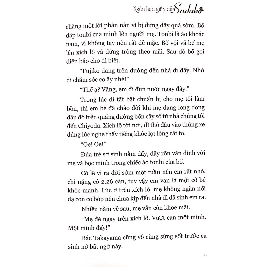 [Mã LTBAUAB25 giảm 7% đơn 99K] Sách - Ngàn Hạc Giấy Của Sadako (Bìa Cứng)