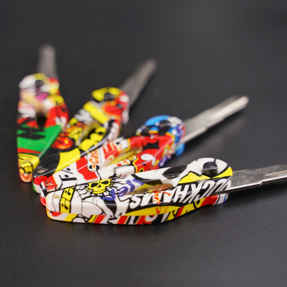 Chìa khóa dạng gập trang trí họa tiết Graffiti cho xe moto