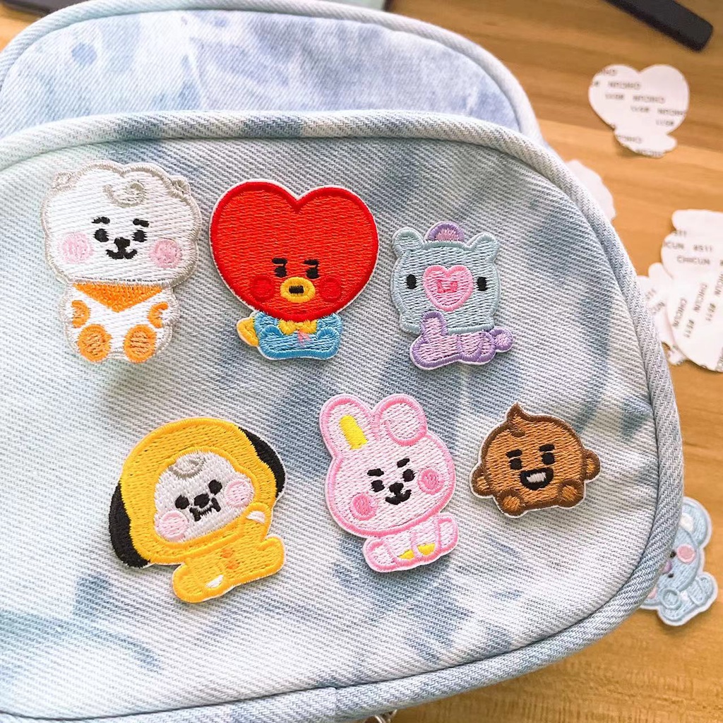 Sticker Ủi Thêu Hình Các Thành Viên Nhóm Nhạc BTS