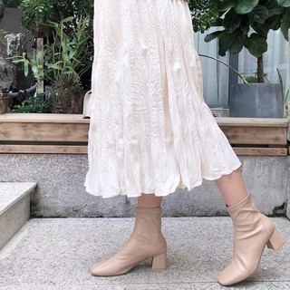 [Order] Bốt nữ da mềm đế vuông dáng basic