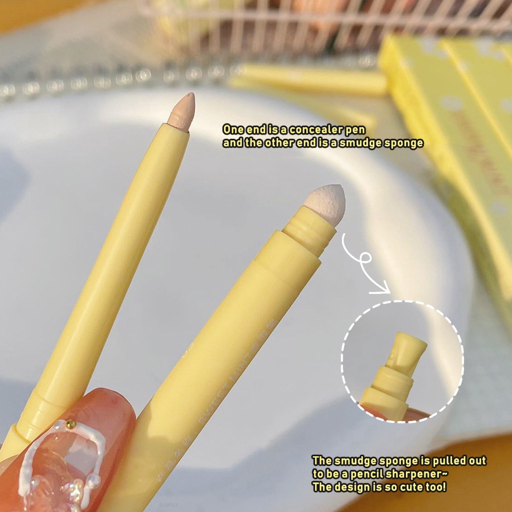 Bút Che Khuyết Điểm Hai Đầu Có Mút Xốp Giúp Làm Sáng Và Che Phủ Quầng Thâm Hiệu Quả