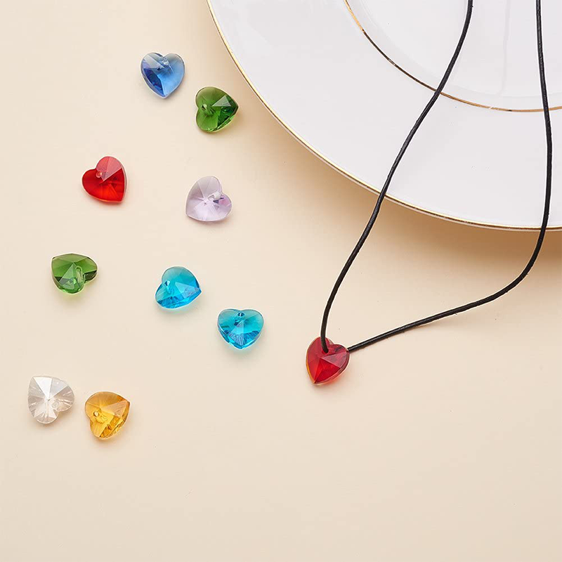 Ready Stock 50pcs Romantic Valentines Ideas Glass Charms for Jewelry Making