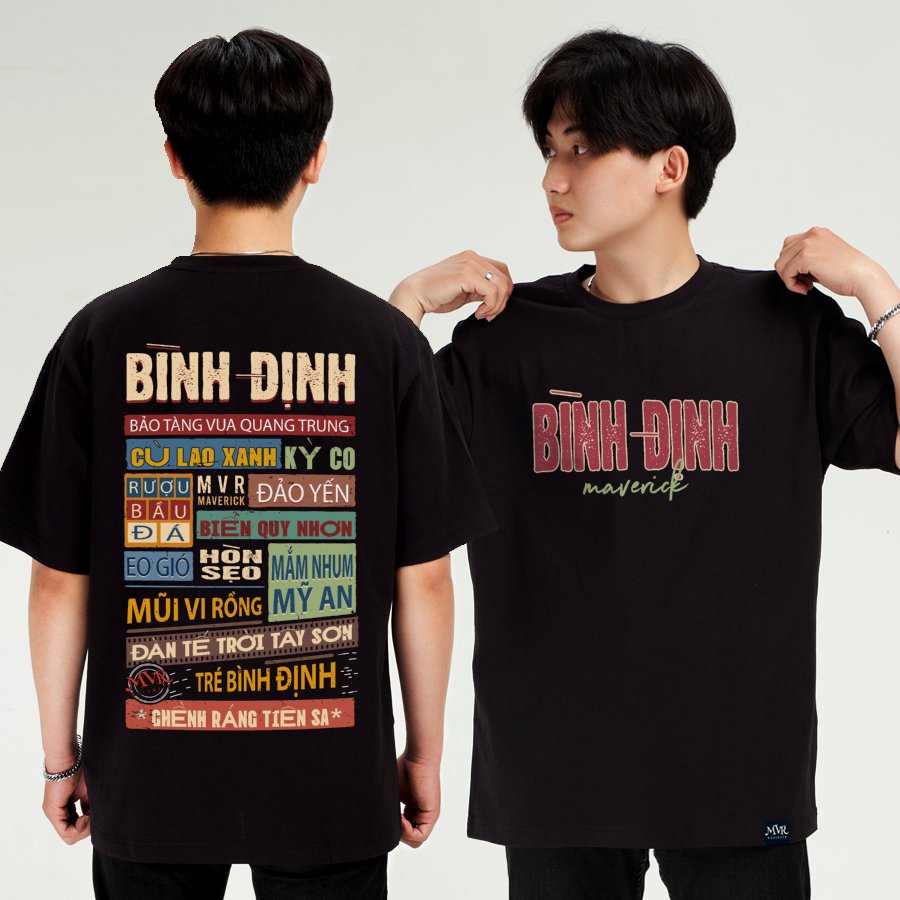 Áo thun Bình Định 2 mặt Unisex phông rộng tay lỡ cotton ao cặp gia đình fact UNDER MVR BB4181