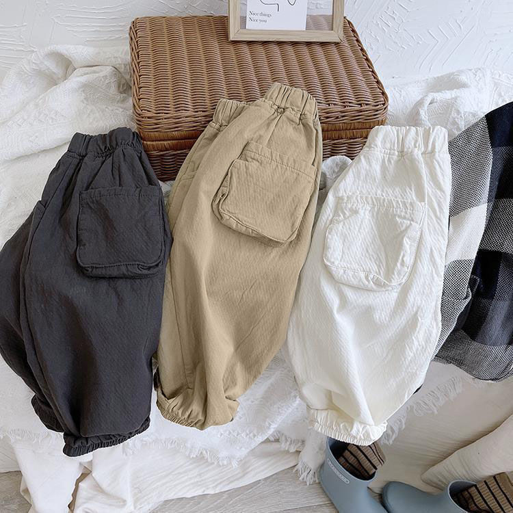 Quần dài cotton vải lanh dáng mỏng chống muỗi thời trang dành cho cả bé trai và bé gái