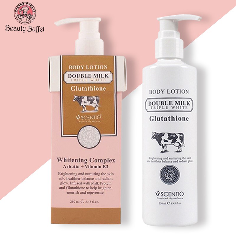 Lotion Sữa Dưỡng Trắng Da BEAUTY BUFFET Scentio Double Milk Triple White Body Lotion 250ml - Thái Lan