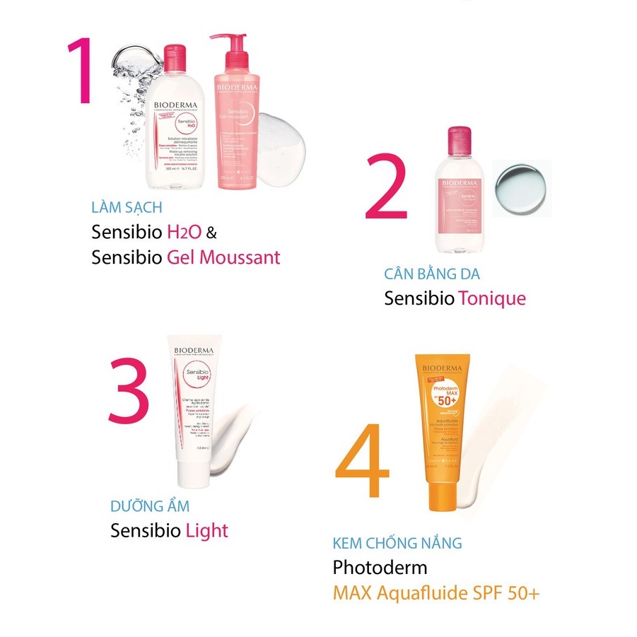 Nước tẩy trang và làm sạch Bioderma Sensibio H20 100ml-250ml-500ml