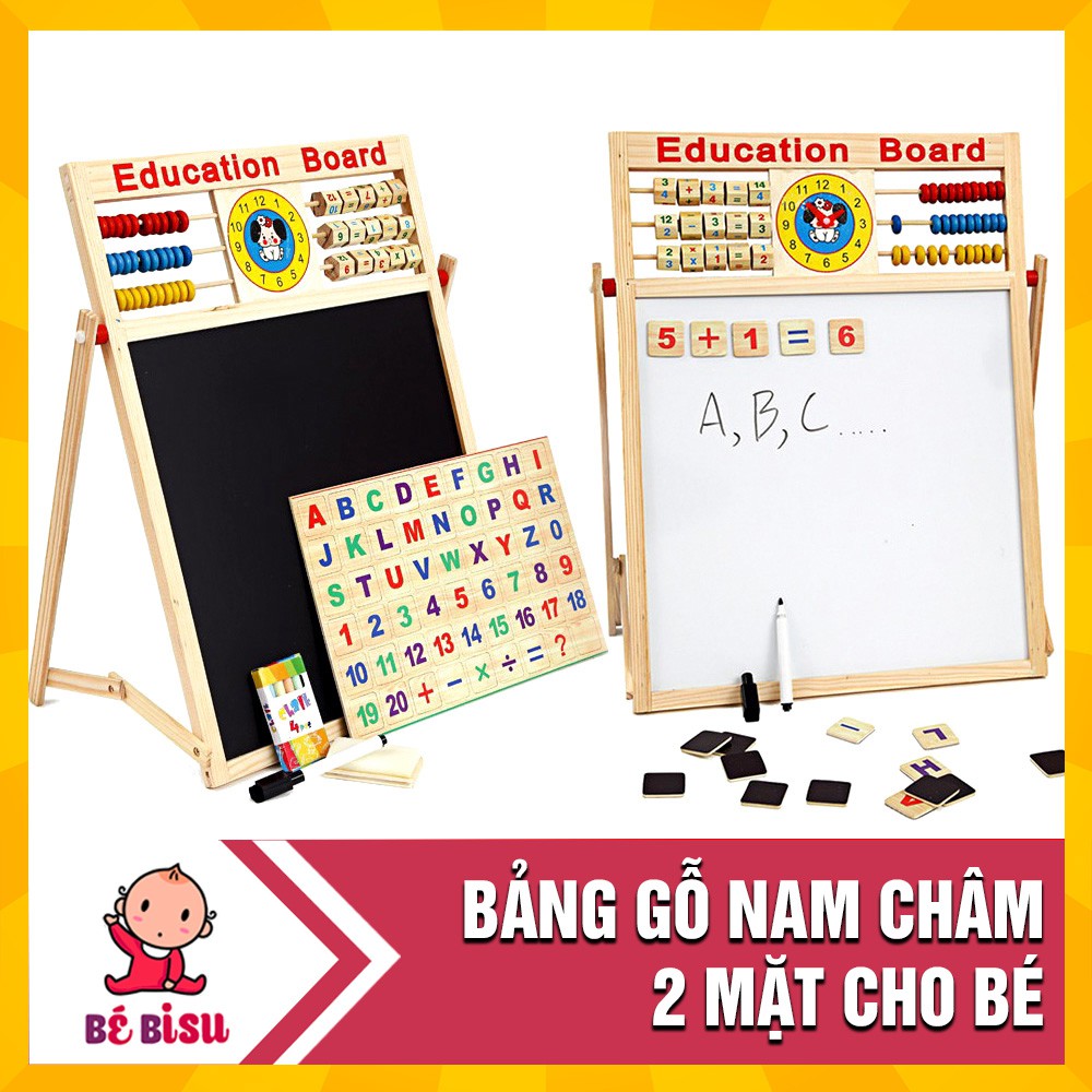 [Nhập mã TOYAUG hoàn 10% tối đa 15K xu cho đơn từ 99K]Bảng gỗ nam châm giáo dục 2 mặt cho bé học chữ cái