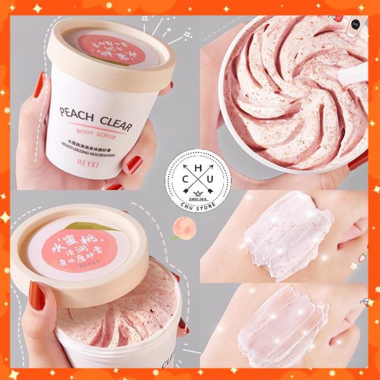 (Bán Buôn – Sỉ) Tẩy Da Chết Toàn Thân Heyxi Đào Peach Clear Body Scrub Moisturizing Nourishing 200G TDC