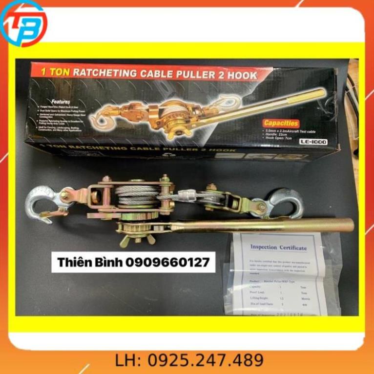 Palang Lắc Cáp 1 Tấn - 1.5 Tấn - 2 Tấn cáp thép Thái Bình Vina