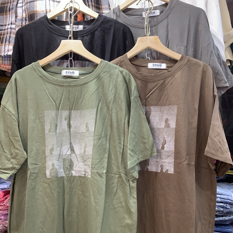 Áo thun nữ Unisex 3158 in hình tay lỡ form rộng chất cotton hàng Quảng Châu ANDOSA AT20