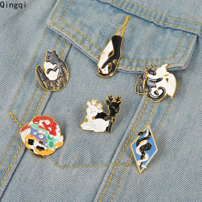 Ghim cài áo MISS ZOE tráng men hình động vật hoạt hình thích hợp làm quà tặng