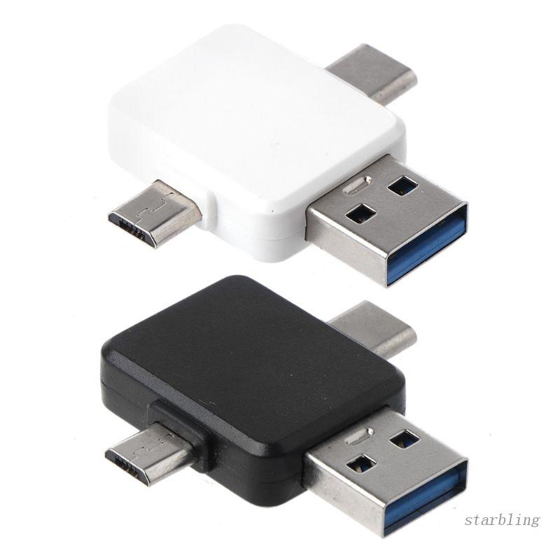 8Pin for  Female to USB+Type C + Micro USB Male Charging Converter Conn