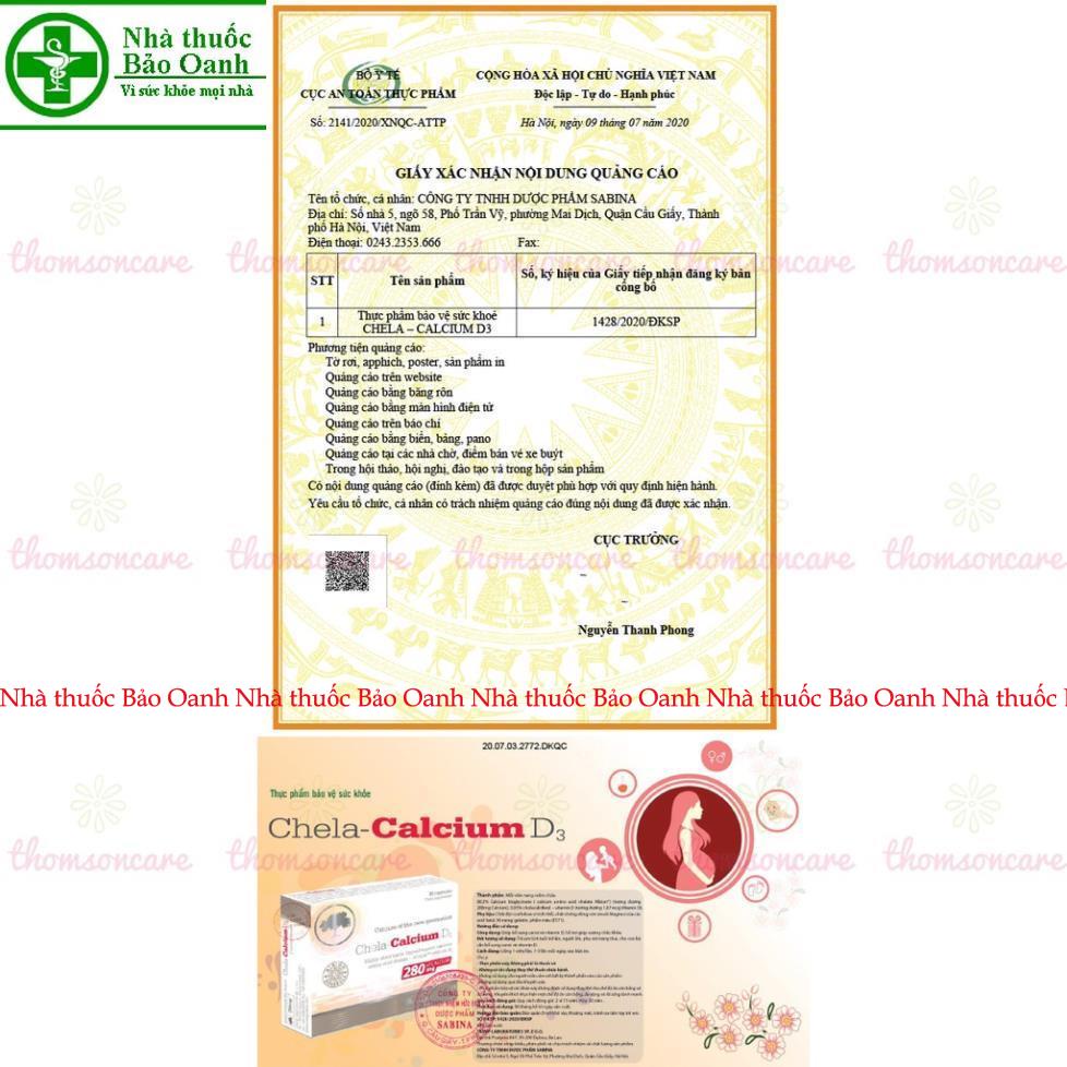 Bổ sung Canxi cho bà bầu Chela Calcium D3 - calci hữu cơ, dễ hấp thu, không gây táo bón, nhập khẩu chính hãng