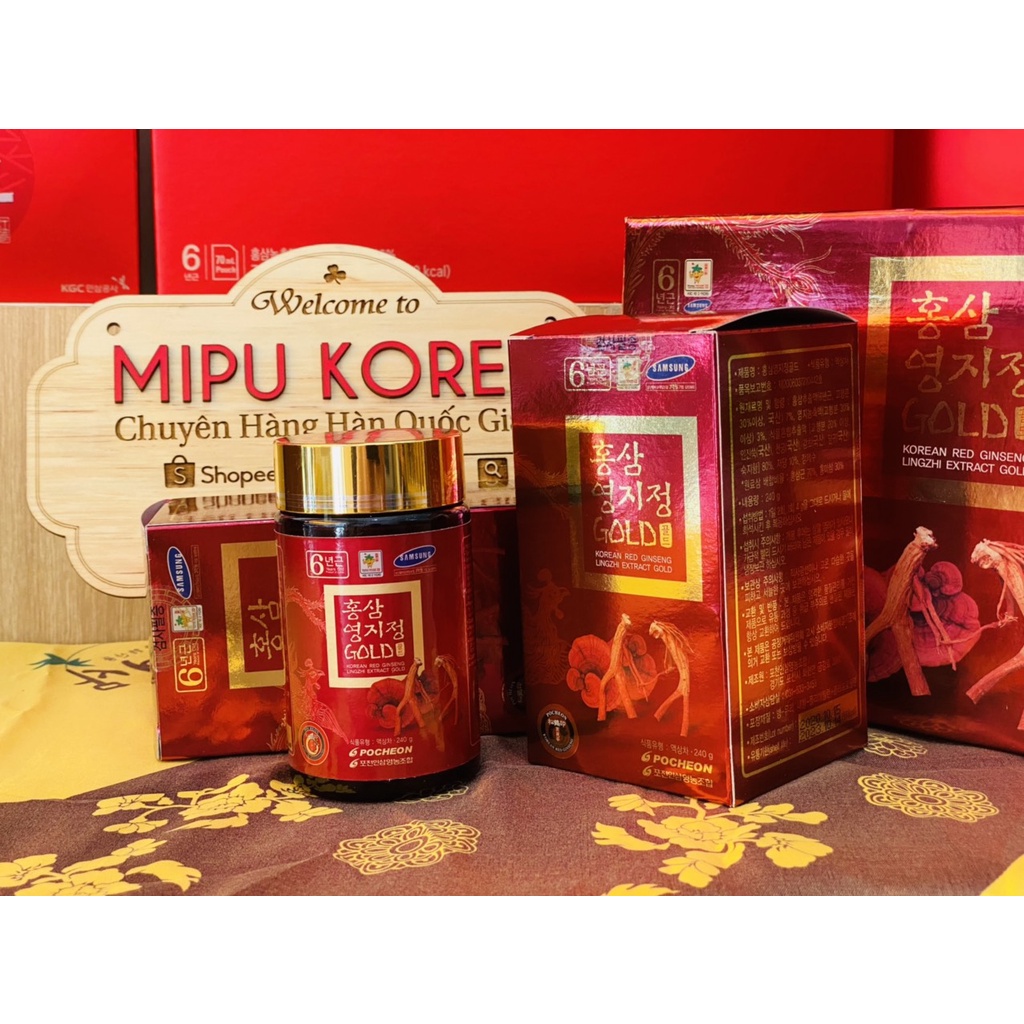 Cao Hồng Sâm Linh Chi Hàn Quốc Pocheon Hộp 2 lọ x 240gr | BigBuy360 - bigbuy360.vn