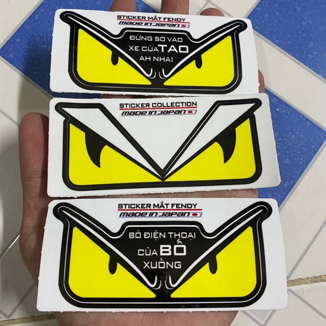 Combo 3 stiker mắt fendy kiểukhác nhau