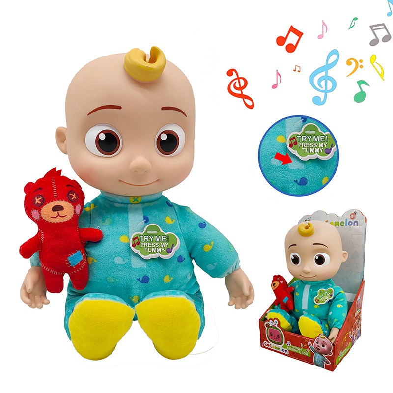 Búp bê nhồi bông mềm mại có nhạc dễ thương cho bé