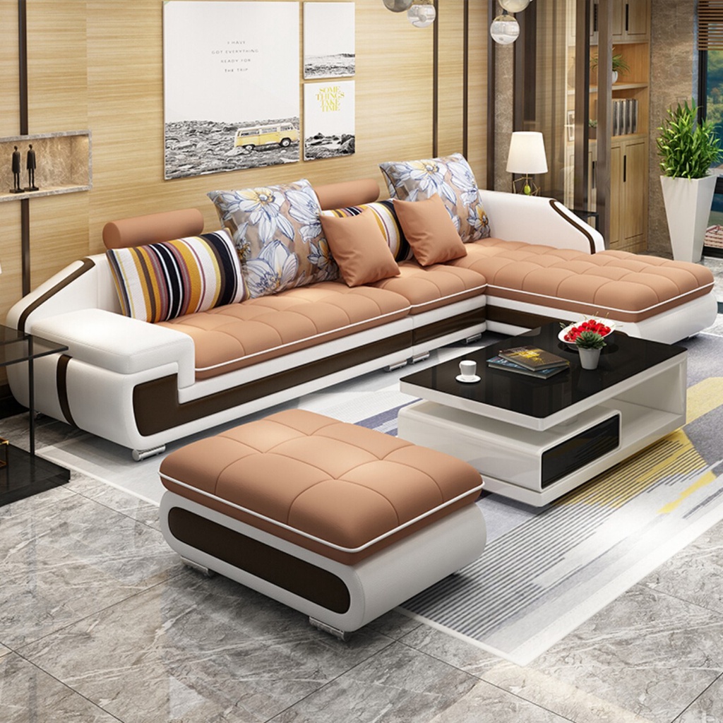 Sofa cao cấp bọc vải góc L cho phòng khách - sofa góc L nhỏ 2,8mx1,6m